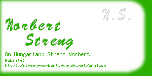 norbert streng business card